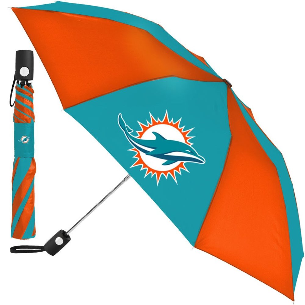 NFL Miami Dolphins 42" Auto Folding Umbrella BRAND NEW WITH TAG